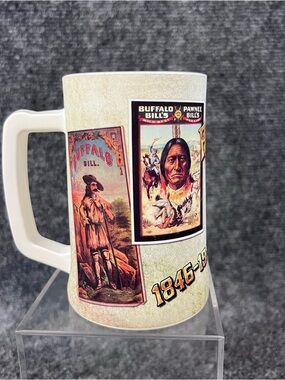 Vintage Buffalo Bill's Wild West Pawnee Bill's 1846-1917 Printed Glass Mug 10oz